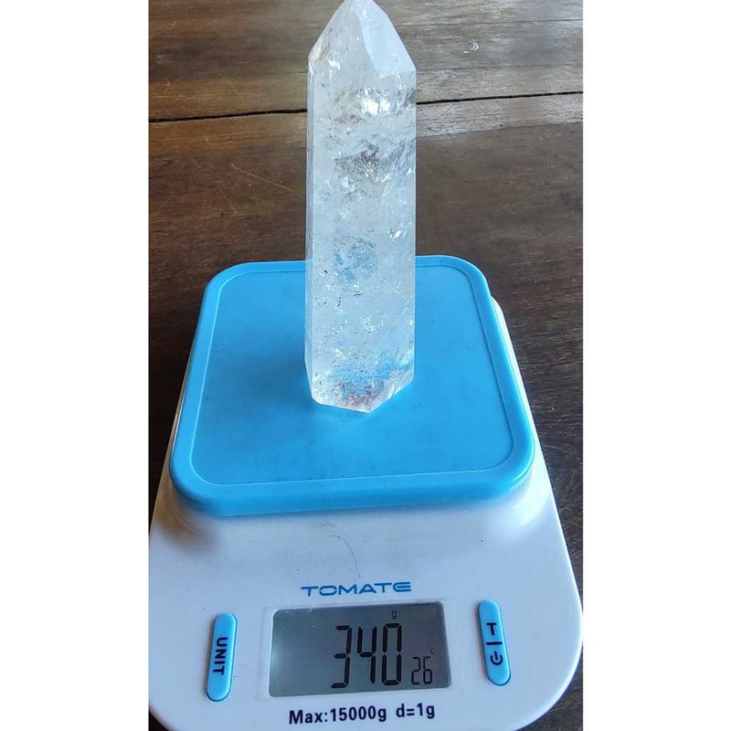 Ponta de Quartzo Branco/ Inclusão de Arco-Íris